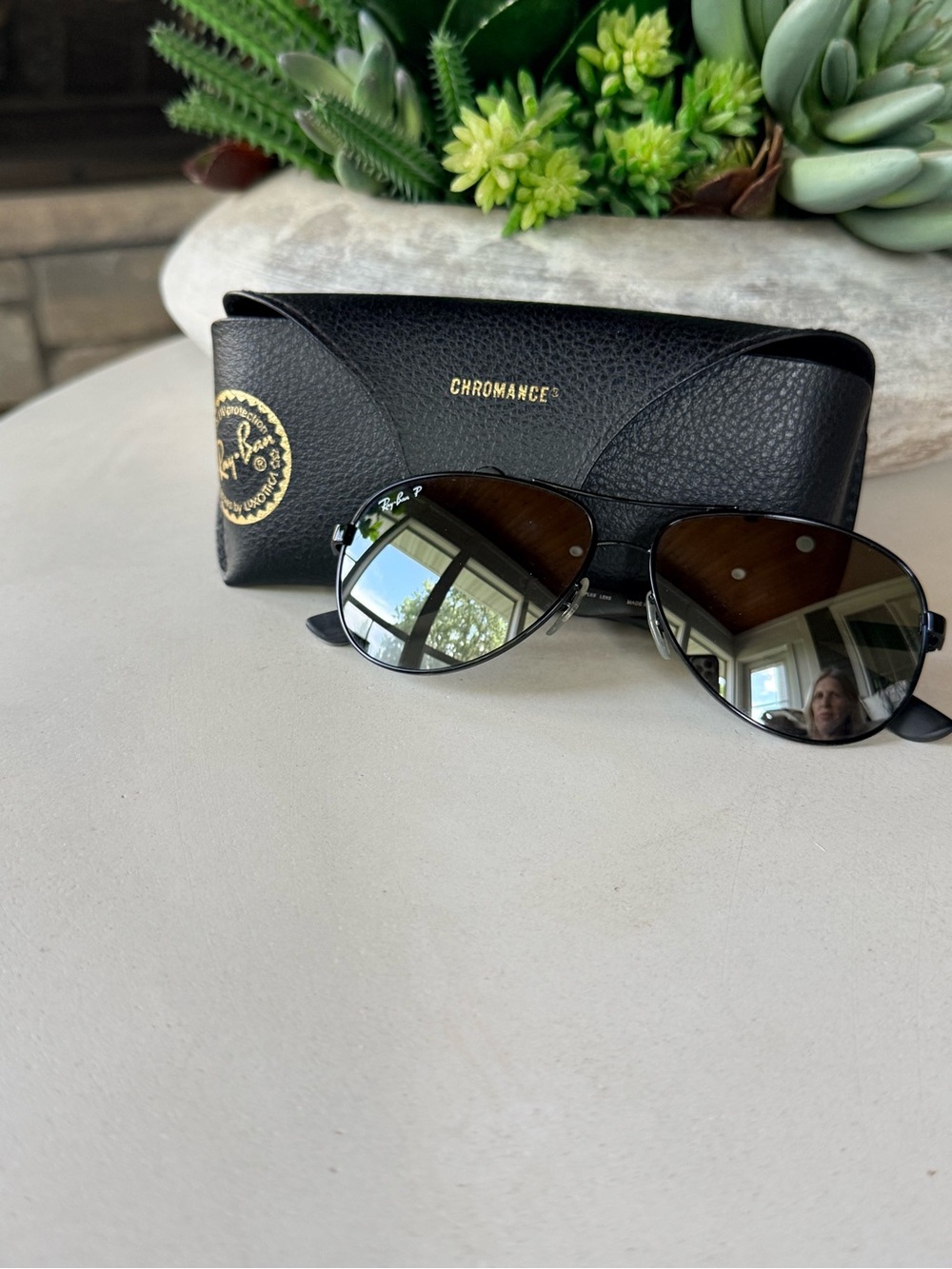 Ray-Ban Chromance Black Metal Aviator Sunglasses